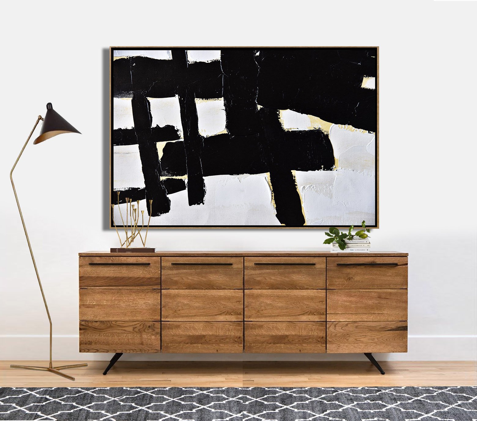 Horizontal Palette Knife Minimalist Art #C26Z - Click Image to Close